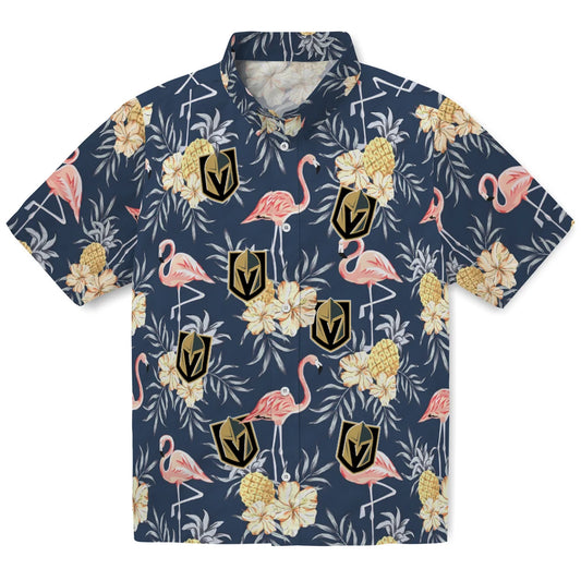 Vegas Golden Knights Hawaiian Shirt - Flamingo Hibiscus | Moonbestprint