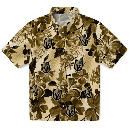Vegas Golden Knights Hawaiian Shirt - Hibiscus Arrangement | Moonbestprint