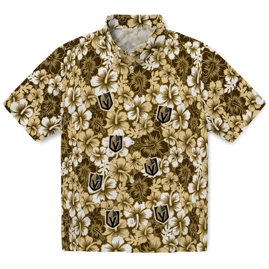Vegas Golden Knights Hawaiian Shirt - Hibiscus Blooms | Moonbestprint