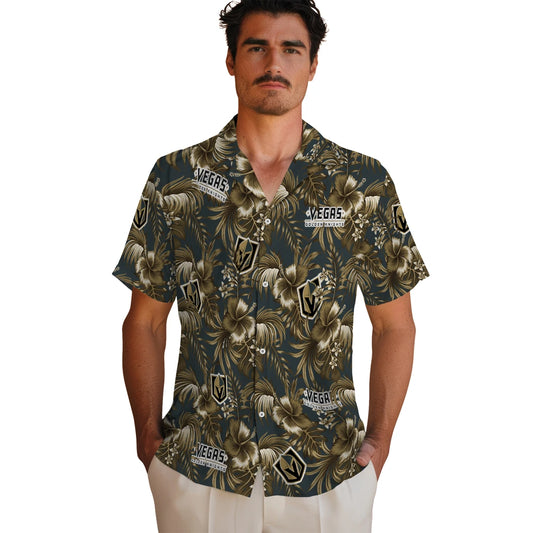 Vegas Golden Knights Hawaiian Shirt - Hibiscus Exotic | Moonbestprint