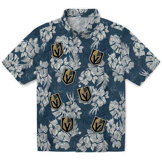 Vegas Golden Knights Hawaiian Shirt - Hibiscus Flowers | Moonbestprint