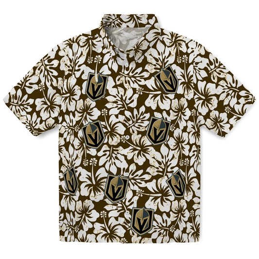 Vegas Golden Knights Hawaiian Shirt - Hibiscus Motif | Moonbestprint