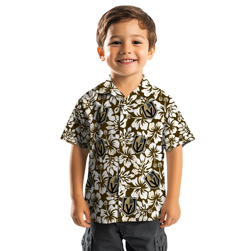 Vegas Golden Knights Hawaiian Shirt - Hibiscus Motif | Moonbestprint