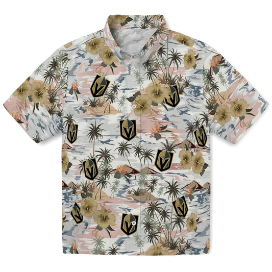 Vegas Golden Knights Hawaiian Shirt - Hibiscus Seaside | Moonbestprint