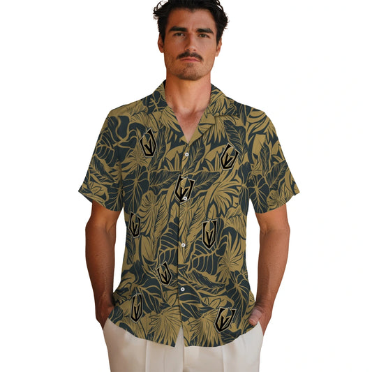 Vegas Golden Knights Hawaiian Shirt - Monstera Layer | Moonbestprint