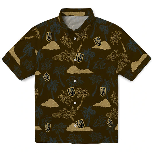 Vegas Golden Knights Hawaiian Shirt - Palm And Clouds | Moonbestprint