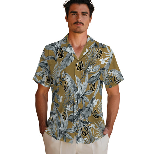 Vegas Golden Knights Hawaiian Shirt - Palm Leaves | Moonbestprint