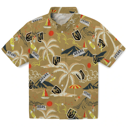 Vegas Golden Knights Hawaiian Shirt - Palm Tree Island | Moonbestprint