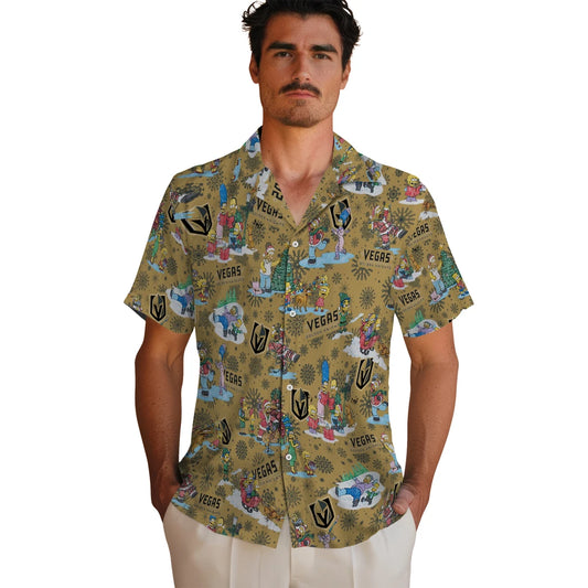 Vegas Golden Knights Hawaiian Shirt - Simpsons Christmas | Moonbestprint