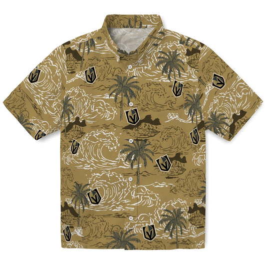 Vegas Golden Knights Hawaiian Shirt - Wave Palm | Moonbestprint