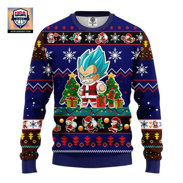 Vegeta Blue Anime Dragon Ball Ugly Christmas Sweater Blue 1 Amazing Gift Idea Thanksgiving Gift ? Usalast