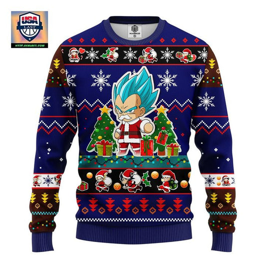 Vegeta Blue Anime Dragon Ball Ugly Christmas Sweater Blue 1 Amazing Gift Idea Thanksgiving Gift ? Usalast