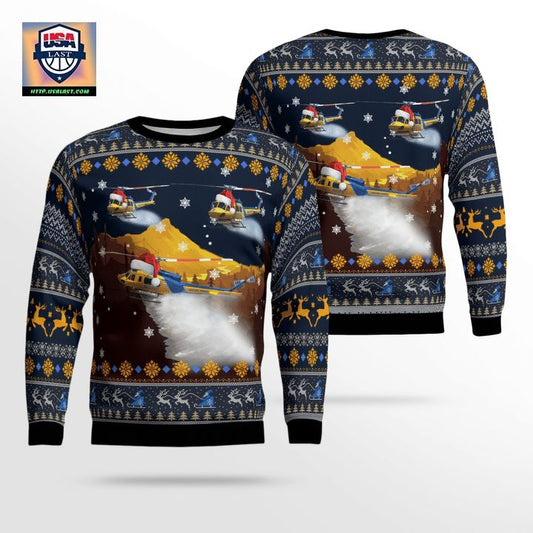 Ventura County Sheriff Fire Support Bell 205A-1 Christmas AOP Sweater ? Usalast