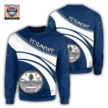 Vermont Coat Of Arms Sweater Cricket Style J5W ? Usalast