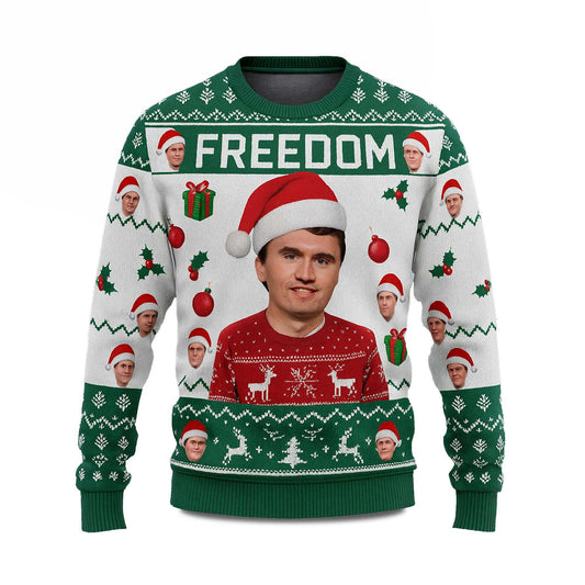 2026 Freedom Charlie Kirk Christmas Ugly Sweater Moonbestprint