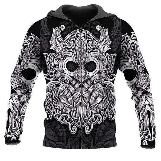 Viking Mjolnir Odin Thor's Hammer Tattoo 3D All Over Print Hoodie -Moonbestprint