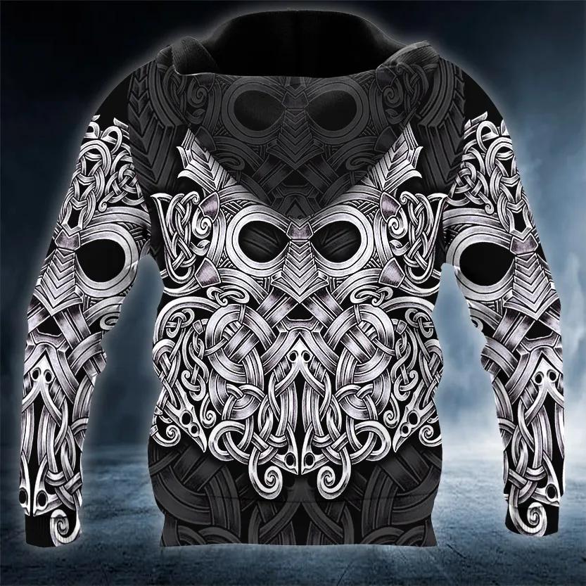 Viking Mjolnir Odin Thor's Hammer Tattoo 3D All Over Print Hoodie -Moonbestprint