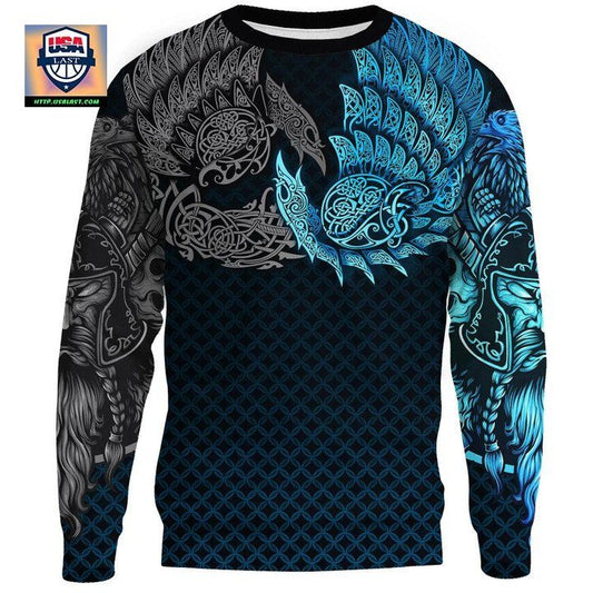 Vikings Sweater Ravens Of Midgard Blue A7 ? Usalast