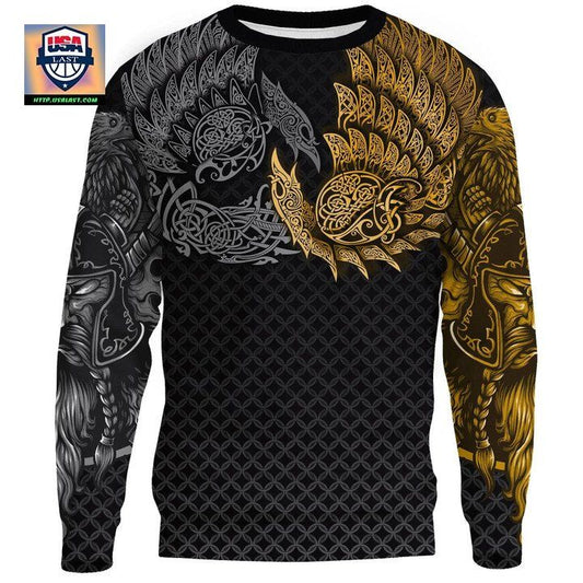 Vikings Sweater Ravens Of Midgard Gold A7 ? Usalast