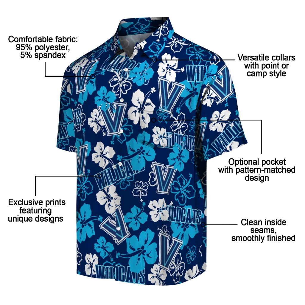 Villanova Wildcats Hibiscus Bloom Hawaiian Shirt – Moonbestprint