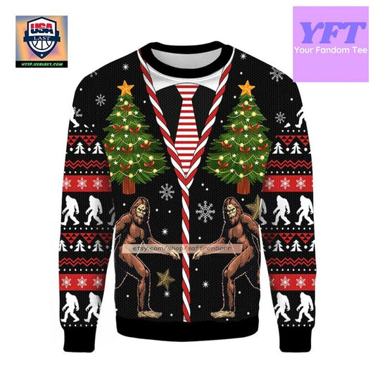 Vintage Bigfoot Bigfoot All Over Print 3d Ugly Christmas Sweater ? Usalast