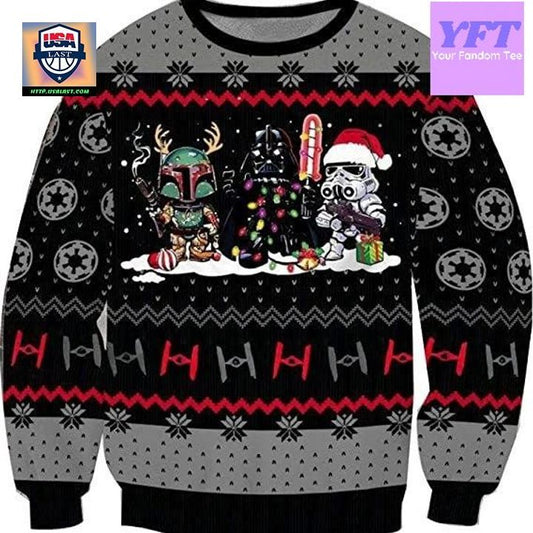 Vintage Darksidee Funny Starwarrr 3d Ugly Christmas Sweater ? Usalast