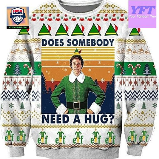 Vintage Does Somebody Need A Hug Retro Funny 3d Ugly Christmas Sweater ? Usalast