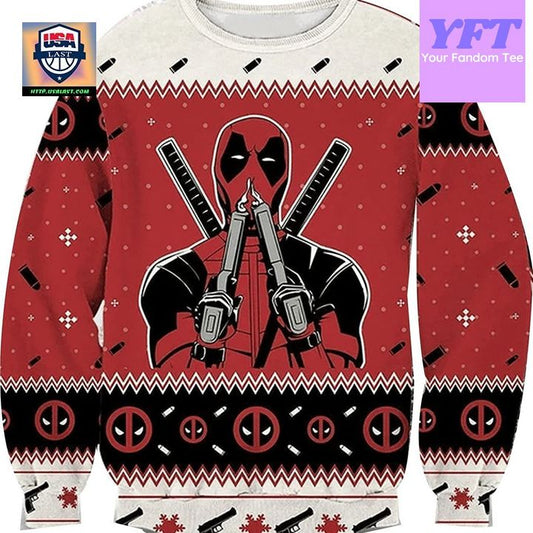 Vintage Funny Deadpooll Funny Hero 3d Ugly Christmas Sweater ? Usalast