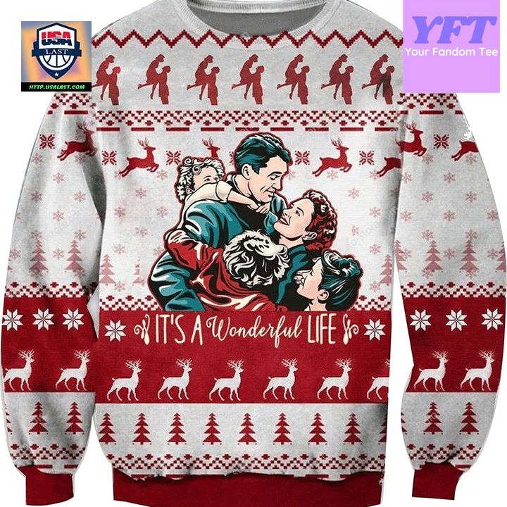 Vintage Its A Wonderful Life Family 3d Ugly Christmas Sweater ? Usalast