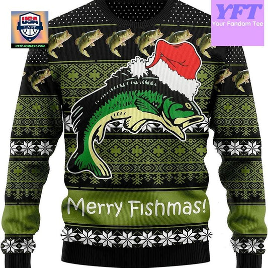 Vintage Merry Fishmas Retro Fish 3d Ugly Christmas Sweater ? Usalast