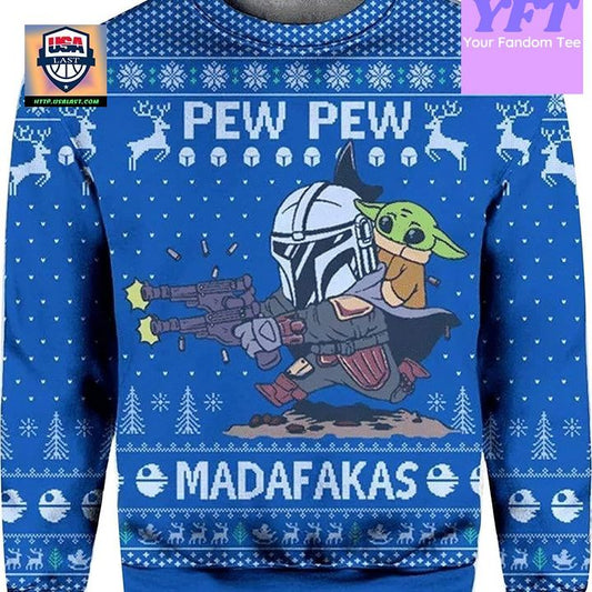 Vintage Yoodaa Pew Pew Madafakass Sw 3d Ugly Christmas Sweater ? Usalast