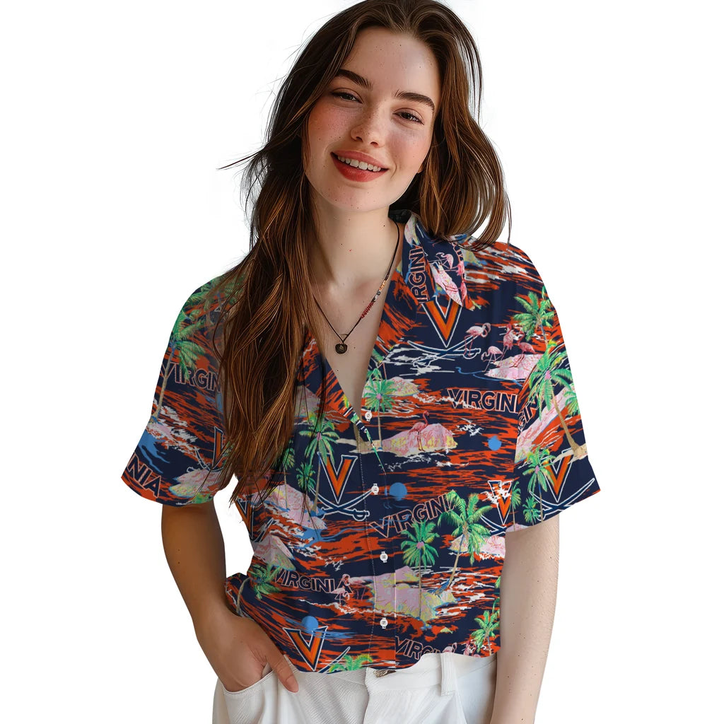 Virginia Cavaliers Flamingo Retreat 2026 Hawaiian Shirt – Moonbestprint