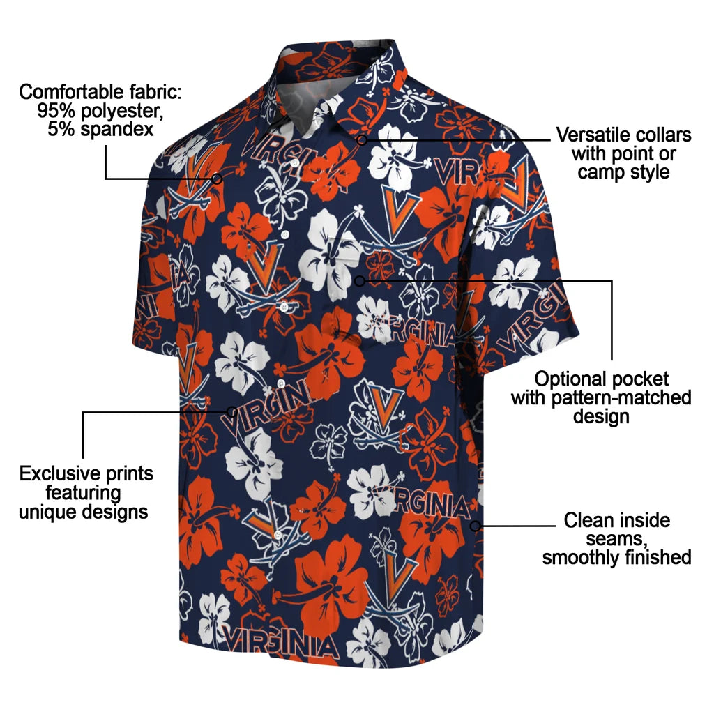 Virginia Cavaliers Hibiscus Bloom Hawaiian Shirt – Moonbestprint