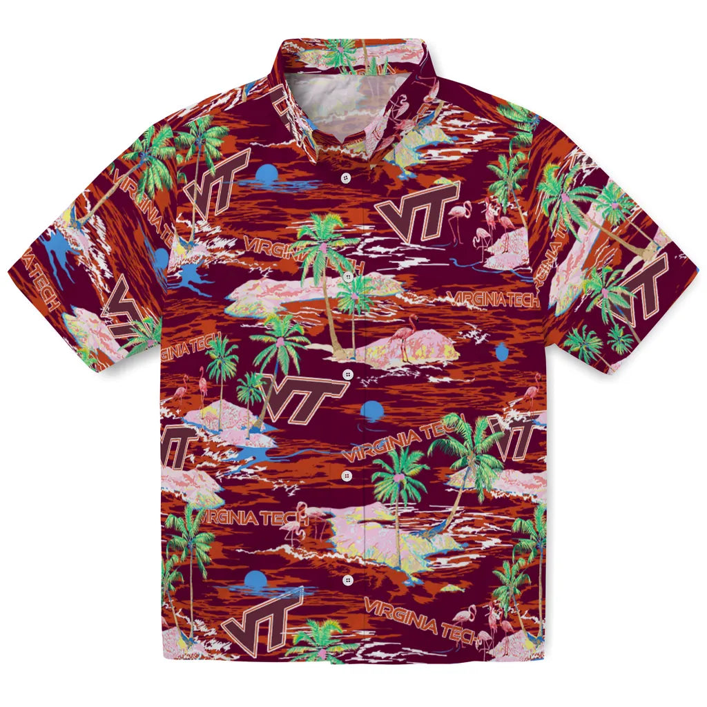 Virginia Tech Hokies Flamingo Retreat 2026 Hawaiian Shirt – Moonbestprint