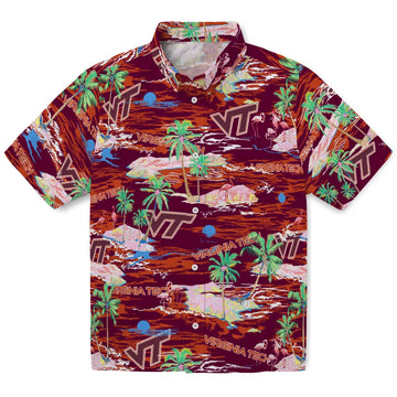 Virginia Tech Hokies Flamingo Retreat 2026 Hawaiian Shirt – Moonbestprint