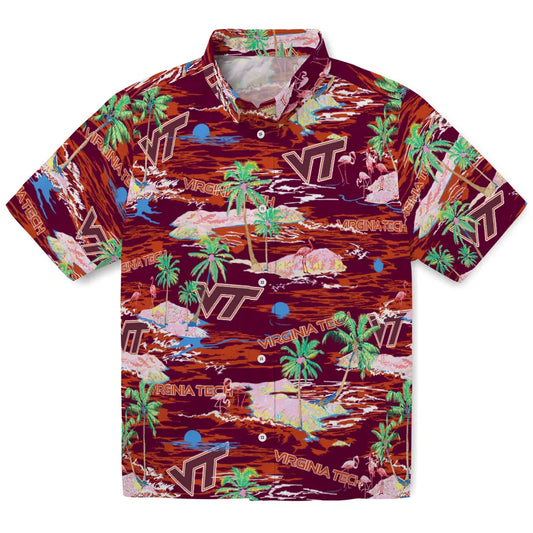 Virginia Tech Hokies Flamingo Retreat 2026 Hawaiian Shirt – Moonbestprint
