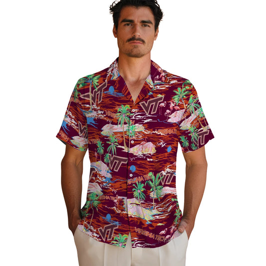Virginia Tech Hokies Flamingo Retreat 2026 Hawaiian Shirt – Moonbestprint