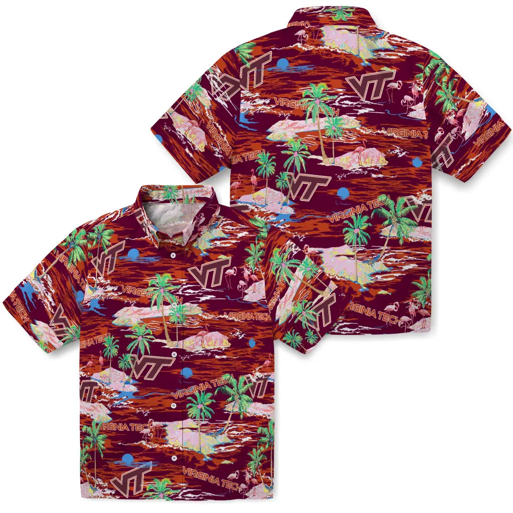 Virginia Tech Hokies Flamingo Retreat 2026 Hawaiian Shirt – Moonbestprint
