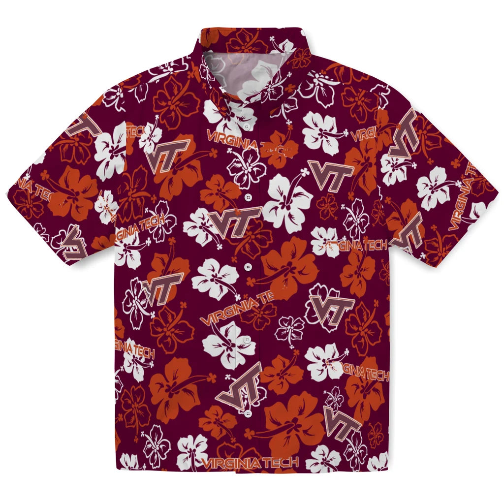 Virginia Tech Hokies Hibiscus Bloom Hawaiian Shirt – Moonbestprint