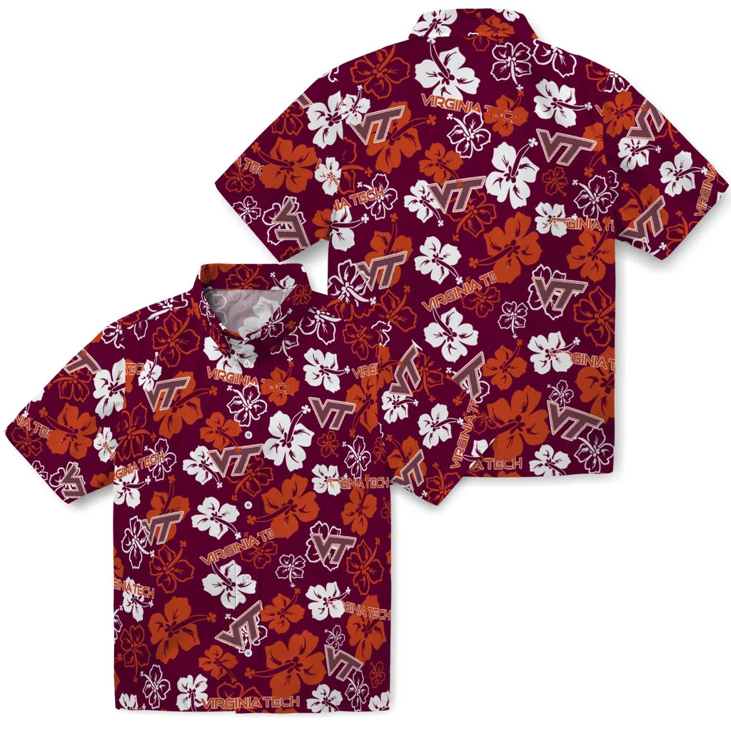 Virginia Tech Hokies Hibiscus Bloom Hawaiian Shirt – Moonbestprint