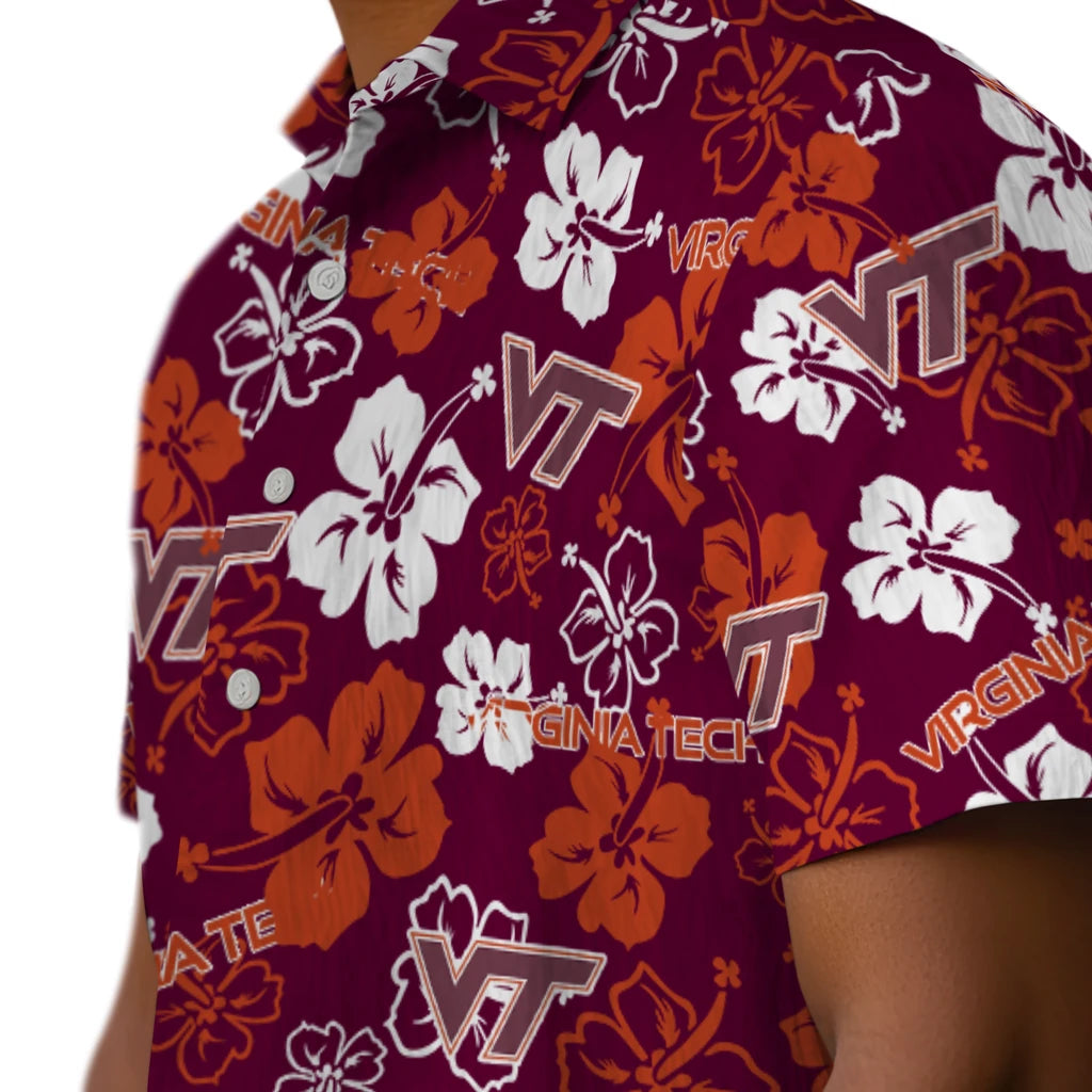 Virginia Tech Hokies Hibiscus Bloom Hawaiian Shirt – Moonbestprint