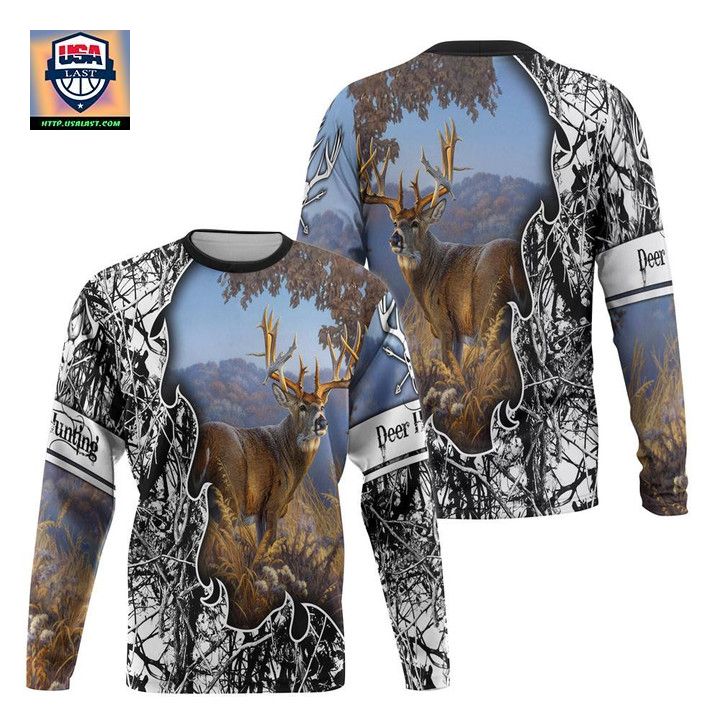 Viticstore Deers Hunting Blue Sky 3D Black White Shade All Over Printed Xl Sweater For Men ? Usalast