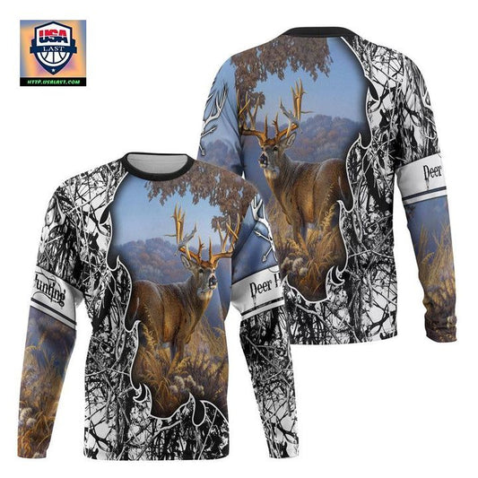 Viticstore Deers Hunting Blue Sky 3D Black White Shade All Over Printed Xl Sweater For Men ? Usalast