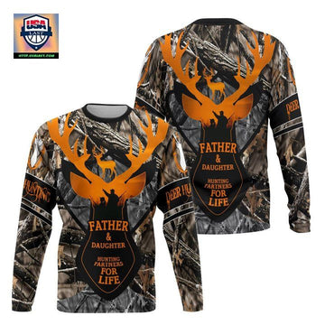 Viticstore Father And Daughter Hunting Partners Brown Orange Shade All Over Printed 3Xl Sweater For Men ? Usalast