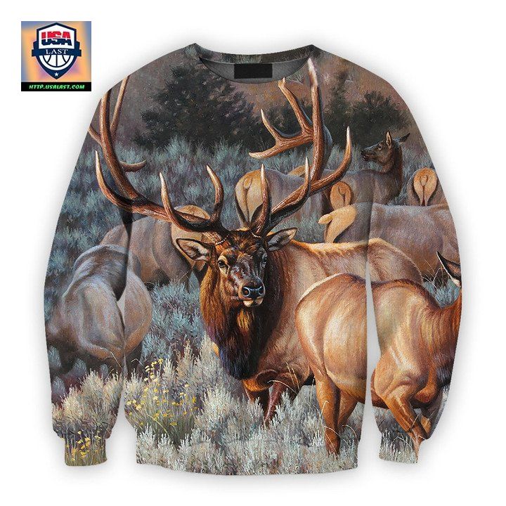 Viticstore Hunting Bucks Dry Field 3D Brown Shade All Over Printed 2Xl Sweater ? Usalast
