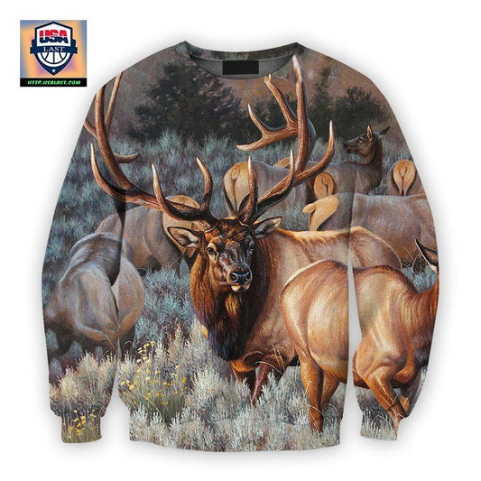 Viticstore Hunting Bucks Dry Field 3D Brown Shade All Over Printed 2Xl Sweater ? Usalast