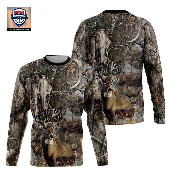 Viticstore Hunting In The Wood 3D Grey Shade All Over Printed 2Xl Sweater ? Usalast