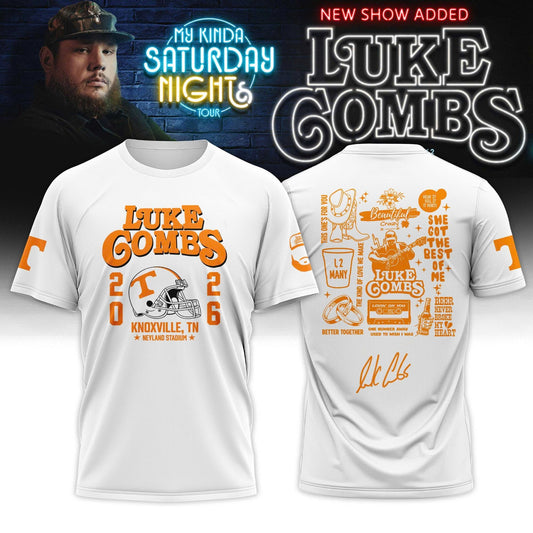 VOLS x Luke Combs My Kinda Saturday Night Tour 2026 Limited Edition Tshirt | WE86 Moonbestprint