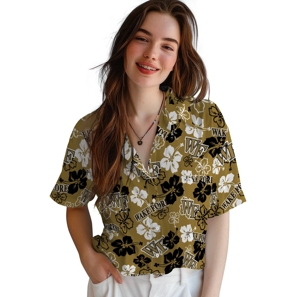 Wake Forest Demon Deacons Hibiscus Bloom Hawaiian Shirt – Moonbestprint