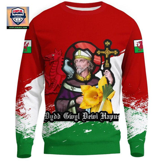 Wales Sweater ? Happy St Davids Day A24 ? Usalast